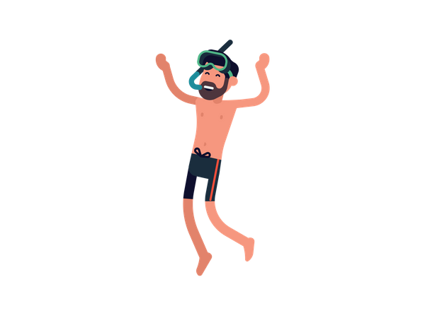 Male ready for swimming  Illustration