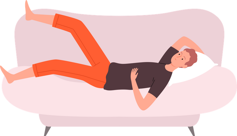 Male relaxing on sofa Illustration