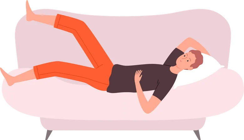 Male relaxing on sofa  Illustration