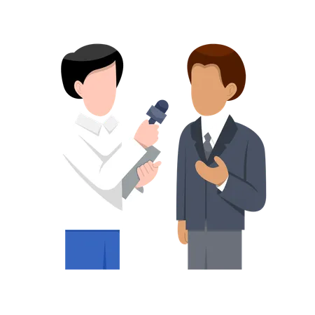 Male Reporter Interviewing businessman  Illustration