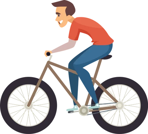 Male ride bikes  Illustration