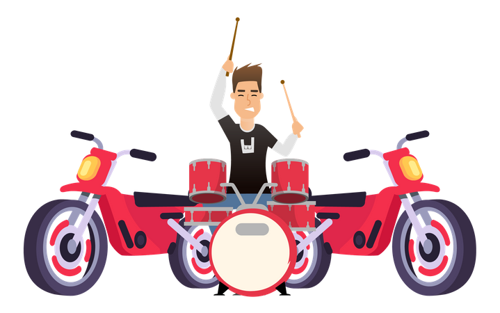 Male rock drum player  Illustration