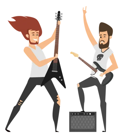 Male rock electric player  Illustration