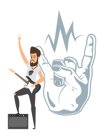 Male rock music player  Illustration