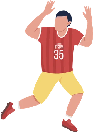 Male Rugby Player In Uniform Semi Flat Color Vector Character Full Body Person On White Physical Activity Isolated Modern Cartoon Style Illustration For Graphic Design And Animation Illustration