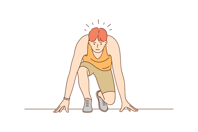 Male runner ready to go  Illustration