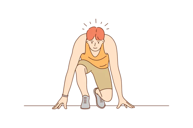 Male runner ready to go  Illustration