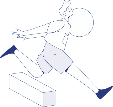 Male runner running  Illustration