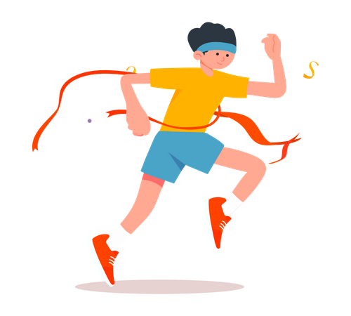Male runner running Illustration