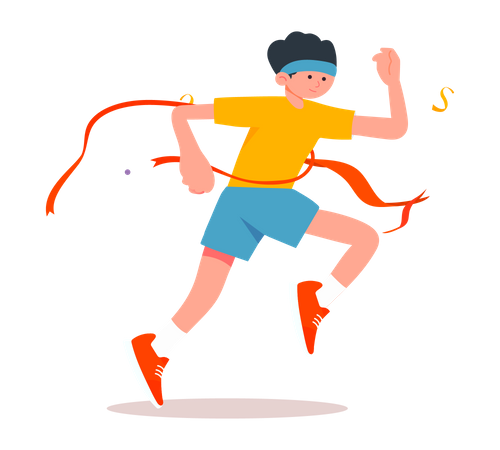 Male runner running  Illustration