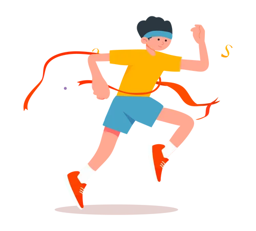 Male runner running  Illustration