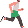free runner running in marathon illustrations