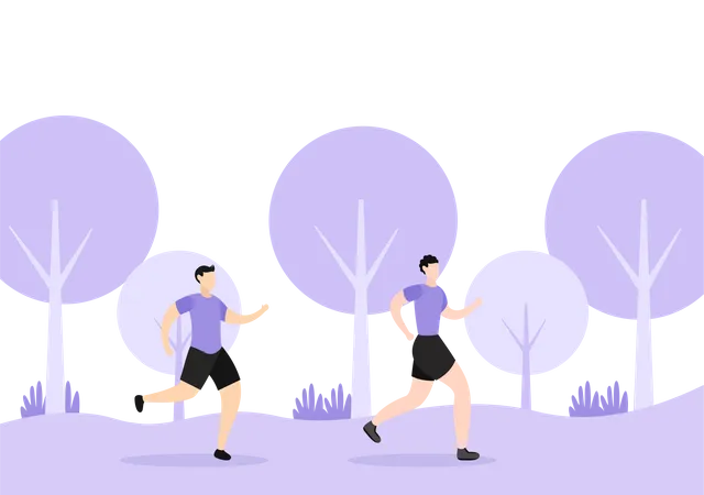Male Runners Illustration