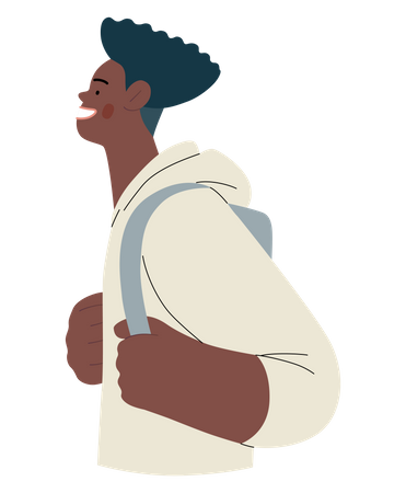 Male school student going to school  Illustration