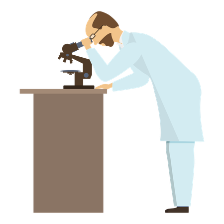 Male Scientific working in lab  Illustration