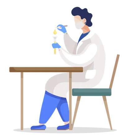 Male Scientist conducting research in lab  Illustration