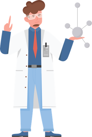 Male Scientist doing research  Illustration