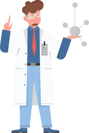 Male Scientist doing research  Illustration