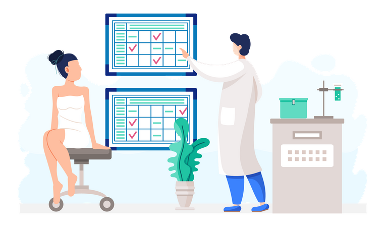 Male scientist doing schedule research  Illustration