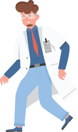 Male Scientist going to lab  Illustration
