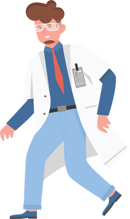 Male Scientist going to lab  Illustration