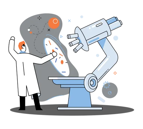 Male scientist research on diagnostic in lab  Illustration