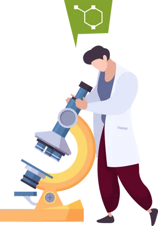 Male scientist research on dna  Illustration