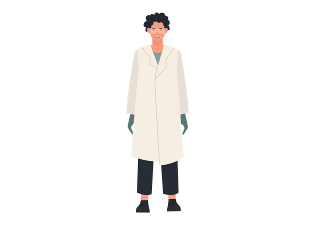 Male scientist standing  Illustration