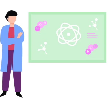 Male scientist standing in science lab  Illustration