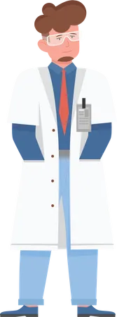 Male Scientist with hands in pockets  Illustration