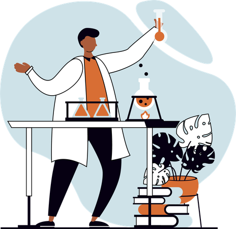 Male Scientists doing scientific research in lab  Illustration