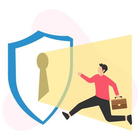 Male Secure Login  Illustration