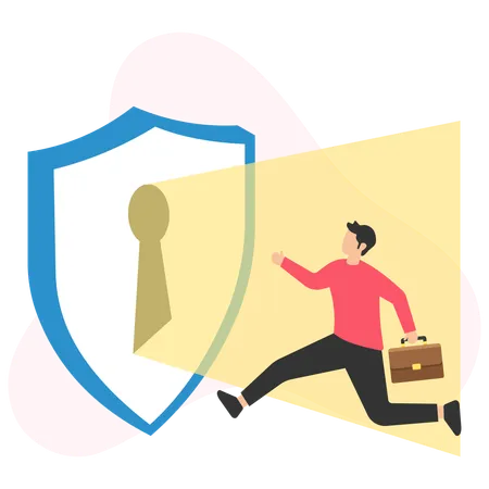 Male Secure Login  Illustration