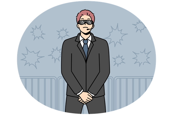 Male security at concert  Illustration