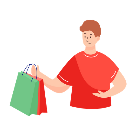 Male Shopper  Illustration