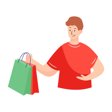 Male Shopper  Illustration