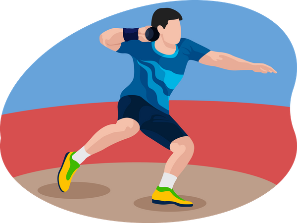 Male shot put player  Illustration