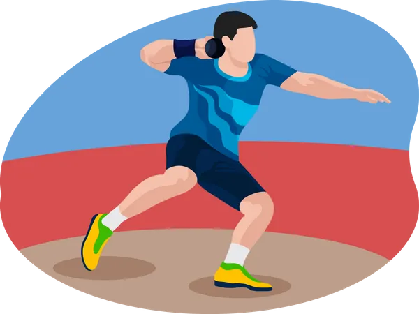 Male shot put player  Illustration