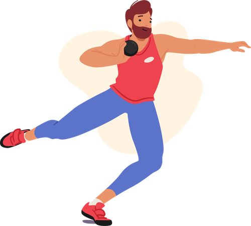 Male shot put player  Illustration