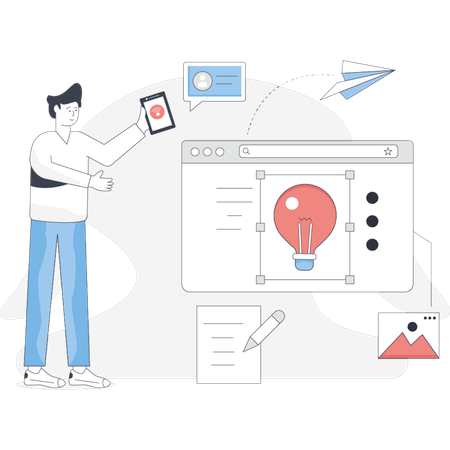Male  showing creative design  Illustration