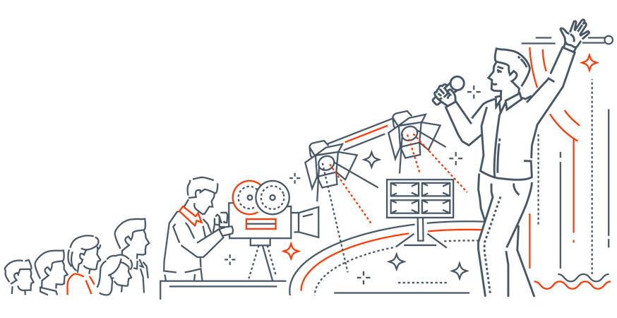 Male singer singing  Illustration