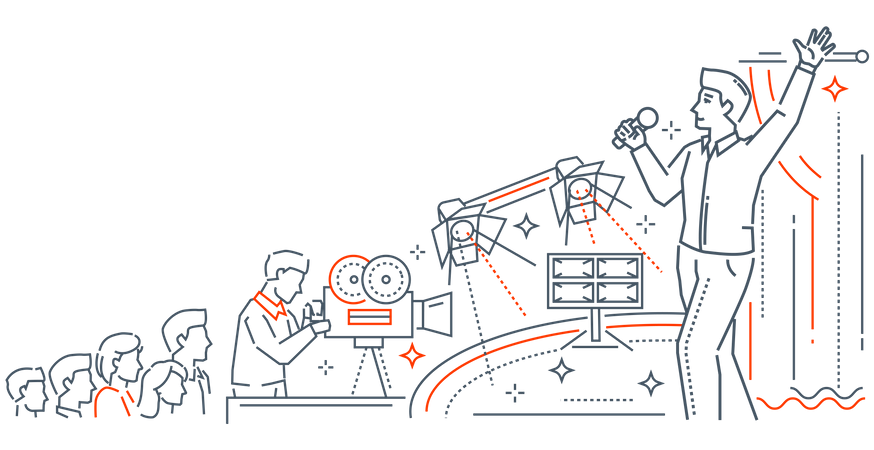 Male singer singing  Illustration
