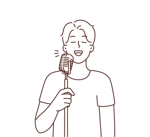 Male singer singing song  Illustration