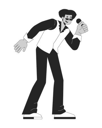 Male singer singing song  Illustration