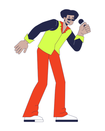 Male singer singing song  Illustration