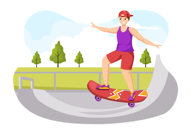 Male skateboarder Illustration