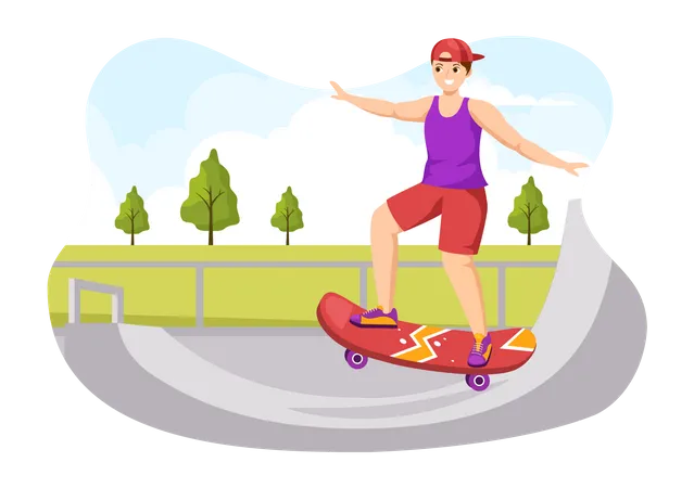 Male skateboarder Illustration