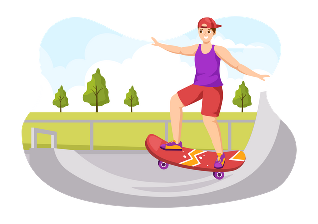 Male skateboarder  Illustration