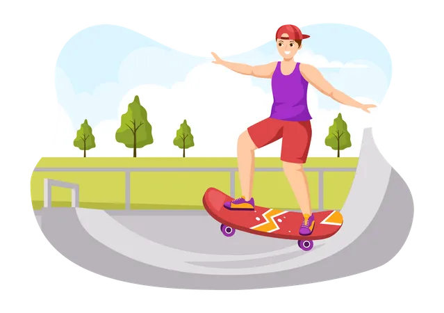 Male skateboarder  Illustration