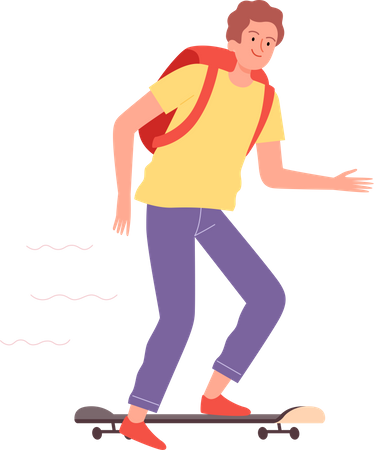 Male skateboarding  Illustration